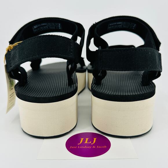 Teva Women's Flatform Universal Adjustable Sandals Black/Tan 1008844 Size 9 - Picture 6 of 11